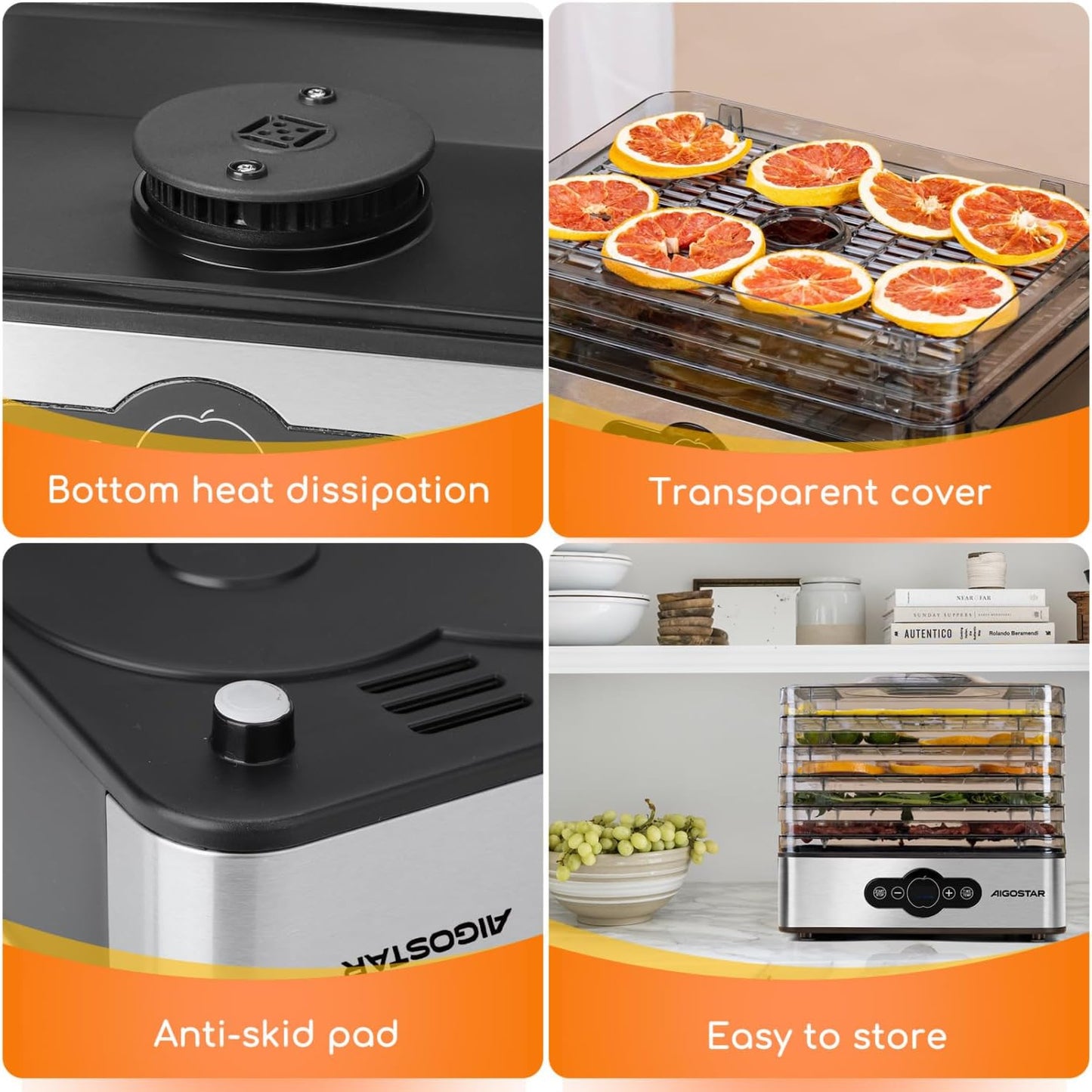 Maximize flavor and shelf life with the Aigostar Crispy Dehydrator